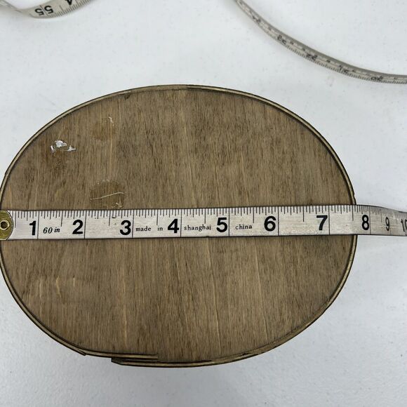 Primitive Old Time Wooden Ware Oval Shaker Style Box Decor Trinket Storage - Picture 11 of 13
